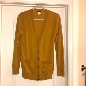 J. Crew marigold / mustard boyfriend cardigan